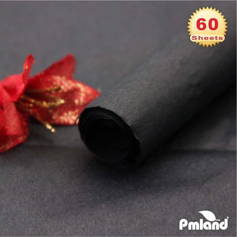 PMLAND Gift Wrapping Tissue Paper- Black Color - 20 Inches x 26 Inches 60 Sheets - Image 3